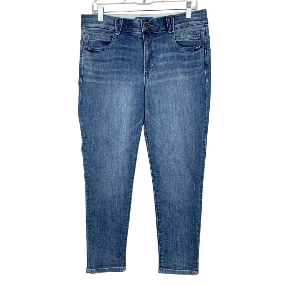 Democracy Ab Solution Ankle Skimmer Light Wash Skinny Jeans Blue Women's 12